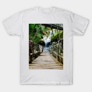 Bamboo footbridge to waterfall T-Shirt